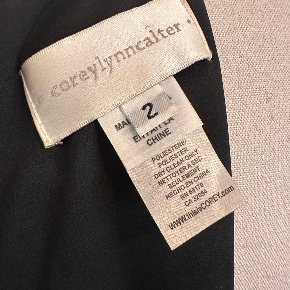 Anthropologie Corey Lynn Calter paint strokes pattern 2 black white lined dress - Picture 13 of 15